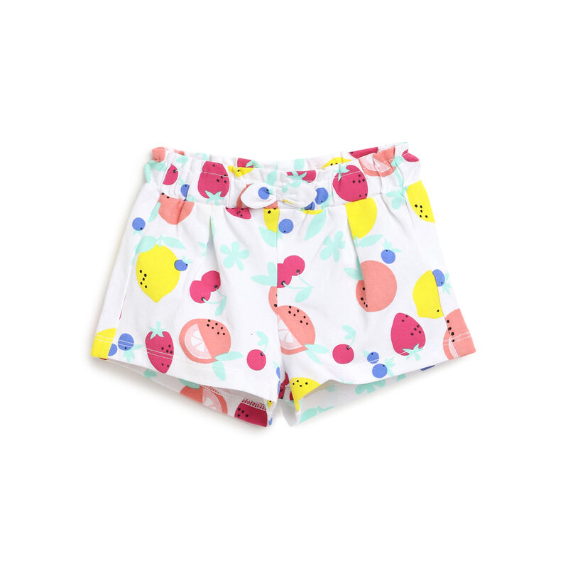 Girls White Printed Shorts image number 0